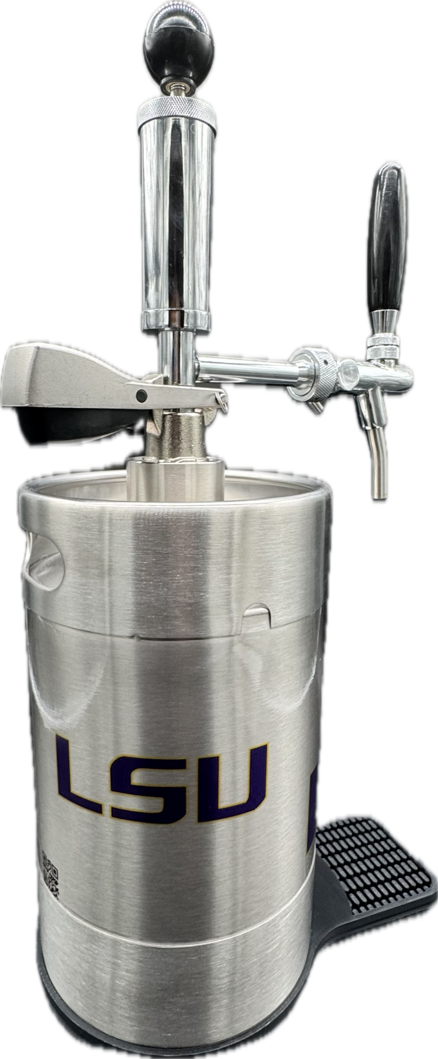 5 liter LSU (large) customized Pump Keg, standard tap, keg opener, drip tray, 26 cocktail recipes, 16 shot recipes all included. Packed nicely in a gift box for your favorite Tiger’s fan. Holds 30-35 cocktails or 169 fluid ounces.