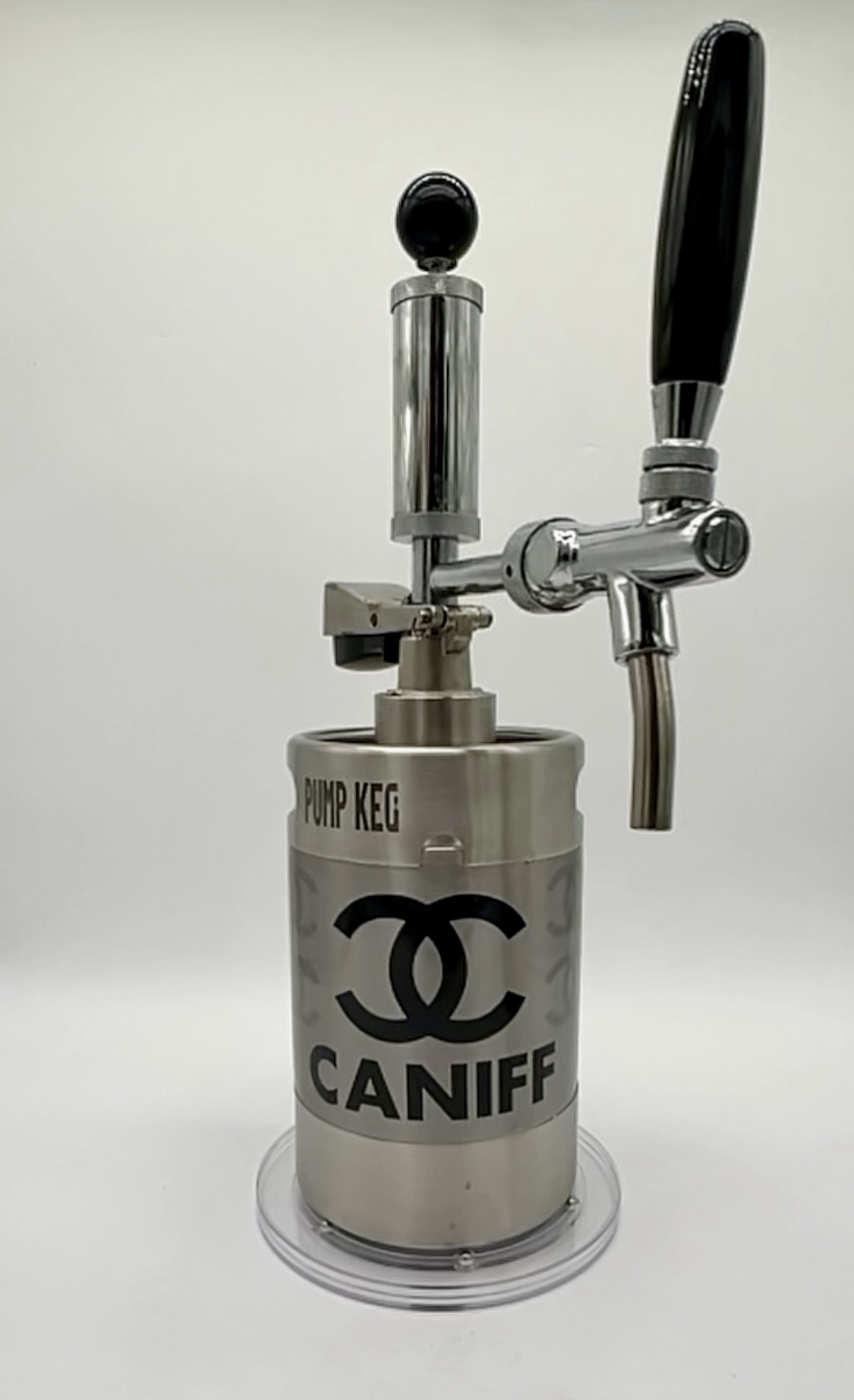 2L Custom logo Pump Keg complete system with adjustable flow tap dispenser & keg opener