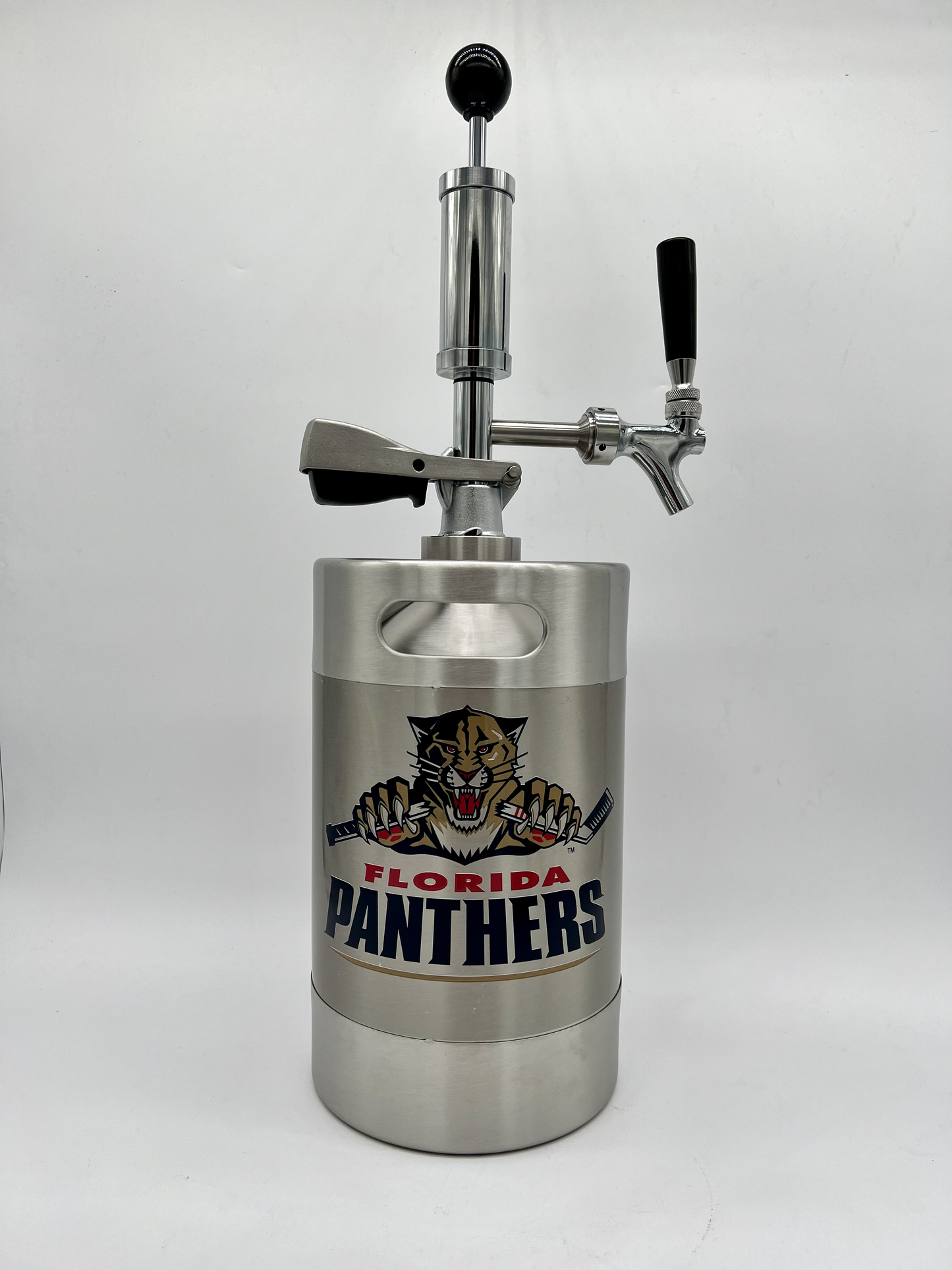 5L Custom logo Pump Keg with NON-adjustable flow tap dispenser; NO keg opener