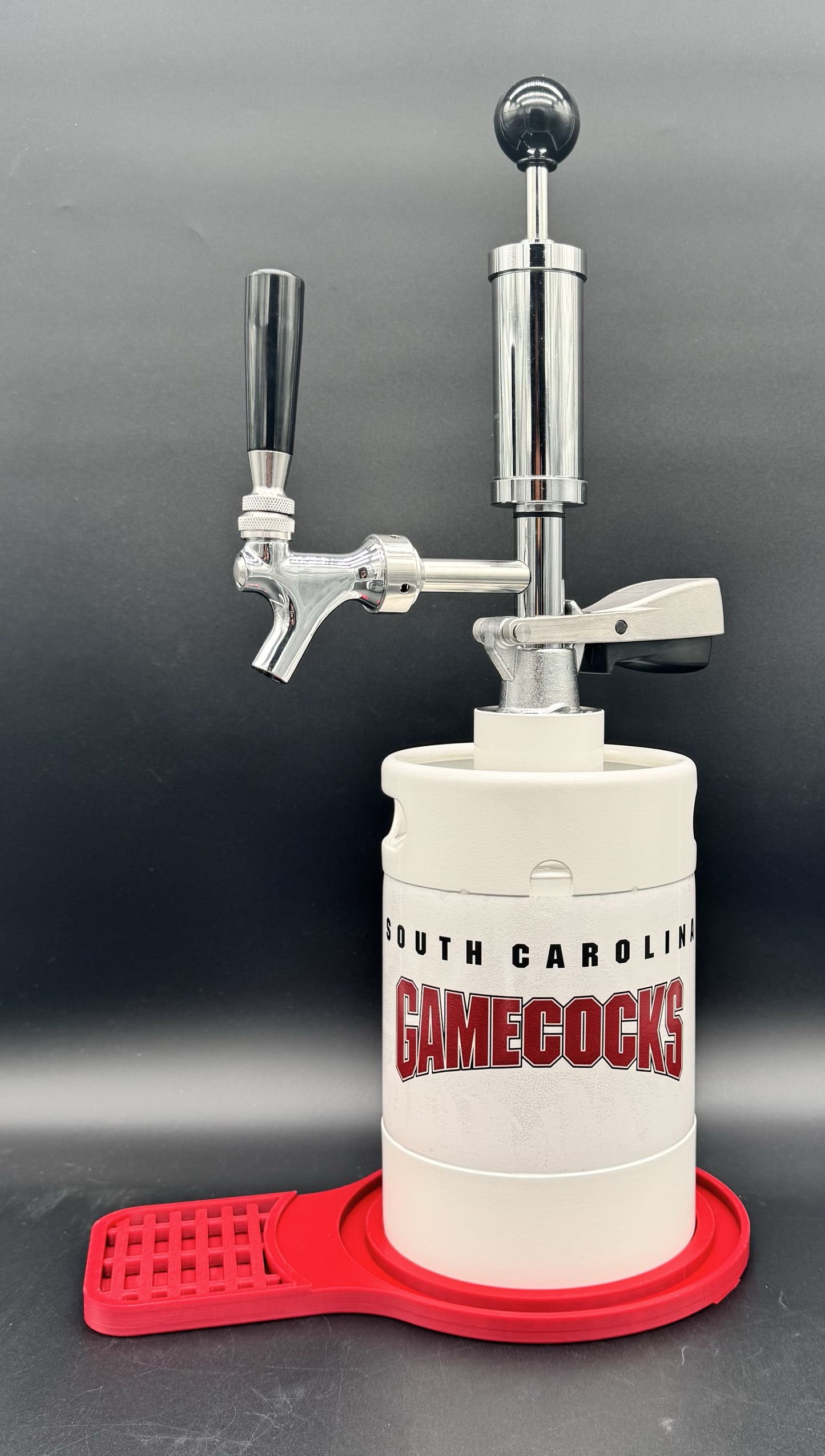 2L WHITE South Carolina Gamecocks Pump Keg with drip tray (3 color options)