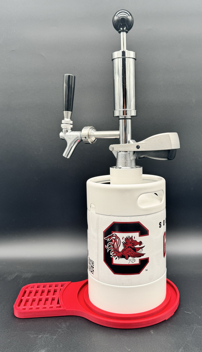2L WHITE South Carolina Gamecocks Pump Keg with drip tray (3 color options)