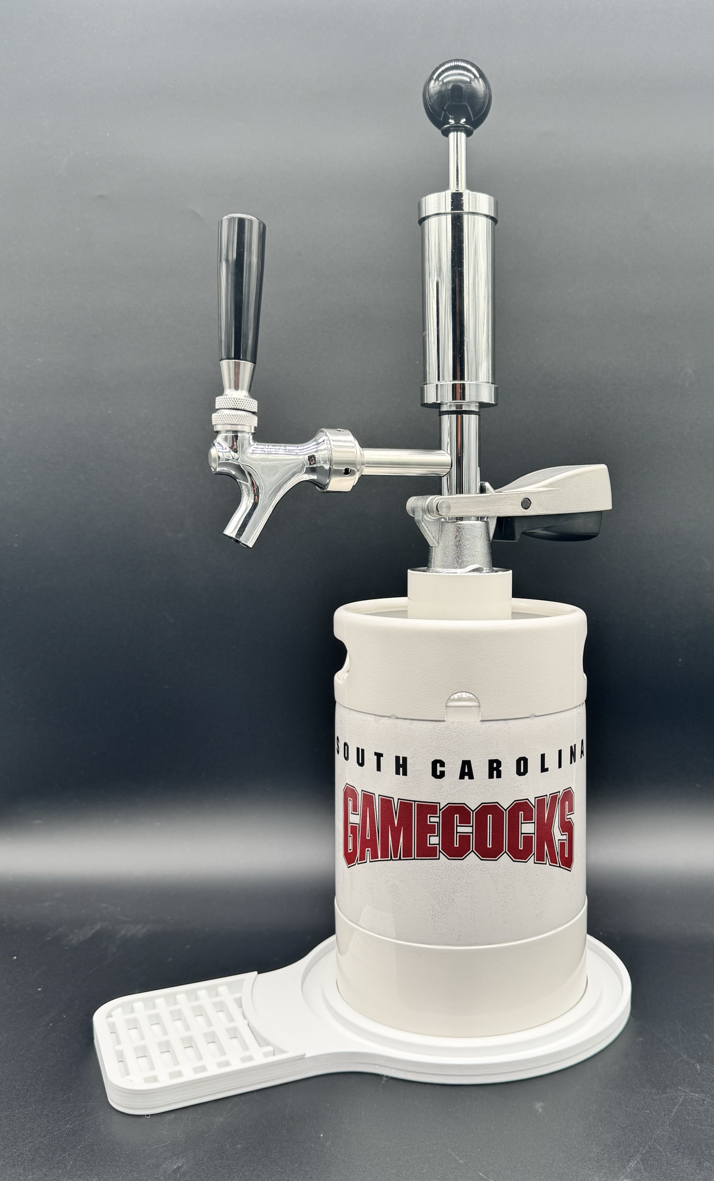 2L WHITE South Carolina Gamecocks Pump Keg with drip tray (3 color options)