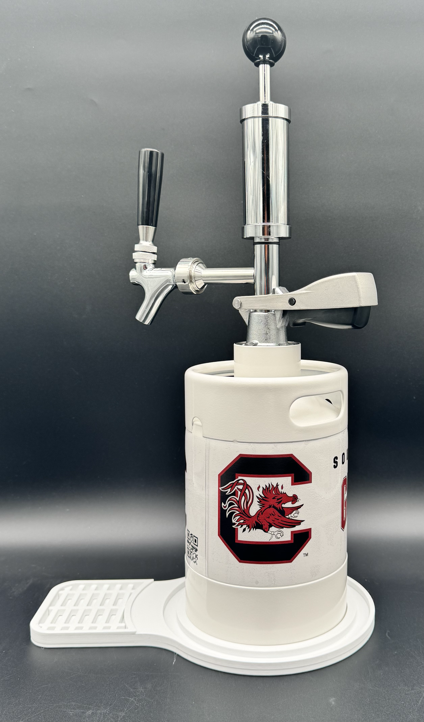 2L WHITE South Carolina Gamecocks Pump Keg with drip tray (3 color options)