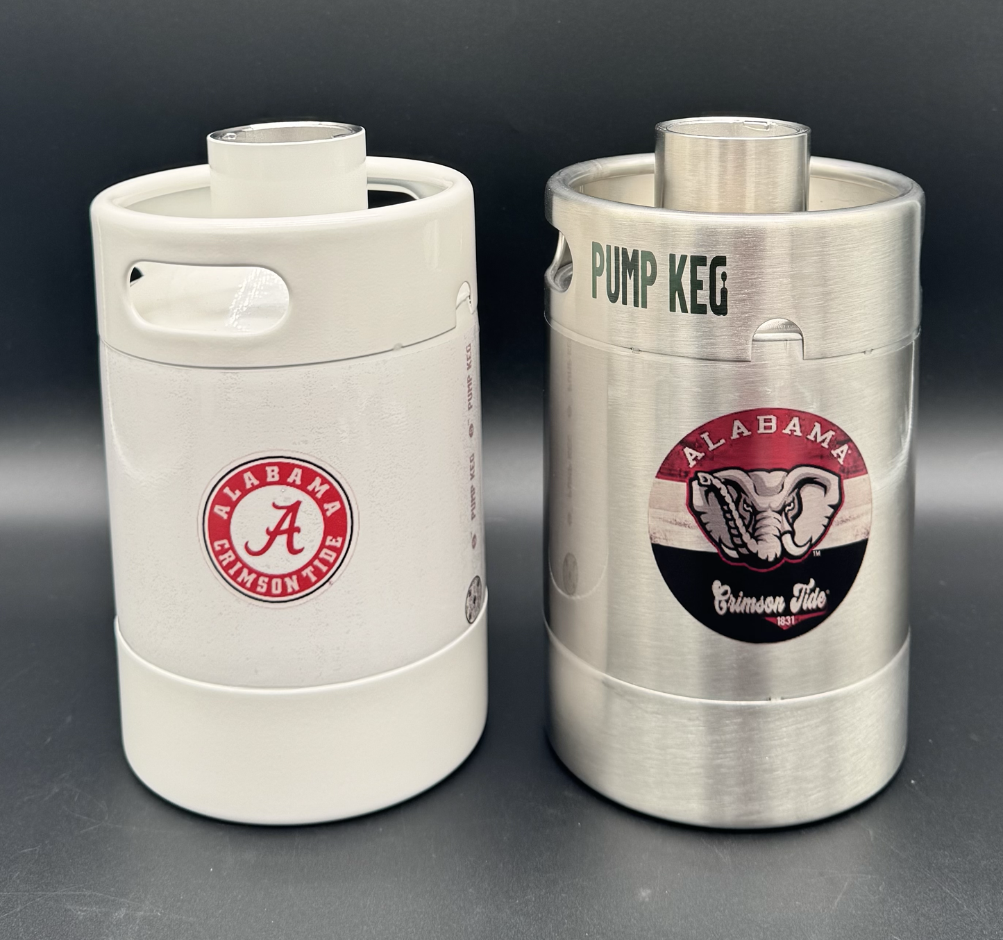 2L WHITE Alabama Crimson TIde Pump Keg with drip tray (2 color options)