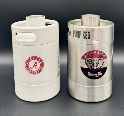 2L WHITE Alabama Crimson TIde Pump Keg with drip tray (2 color options)