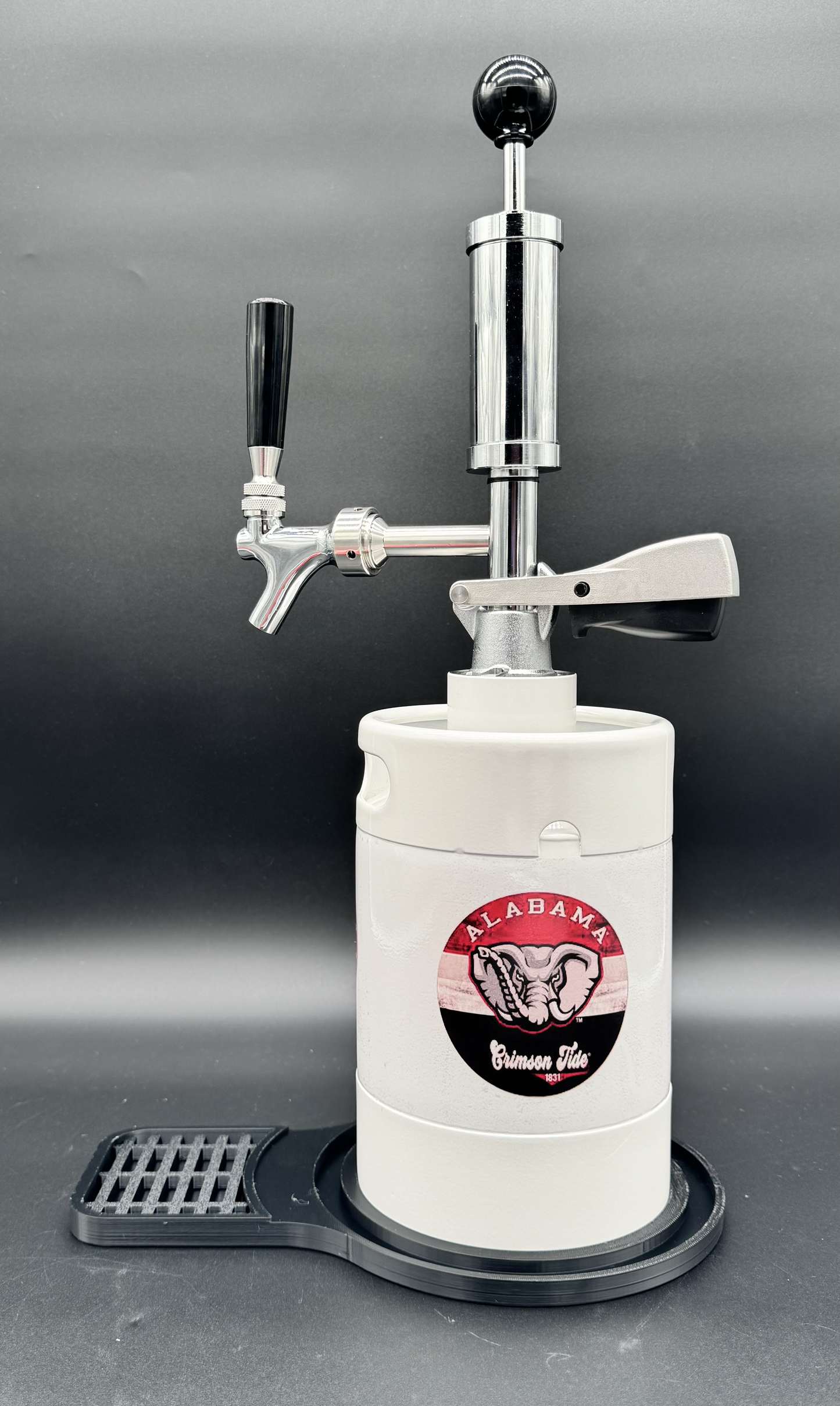 2L WHITE Alabama Crimson TIde Pump Keg with drip tray (2 color options)