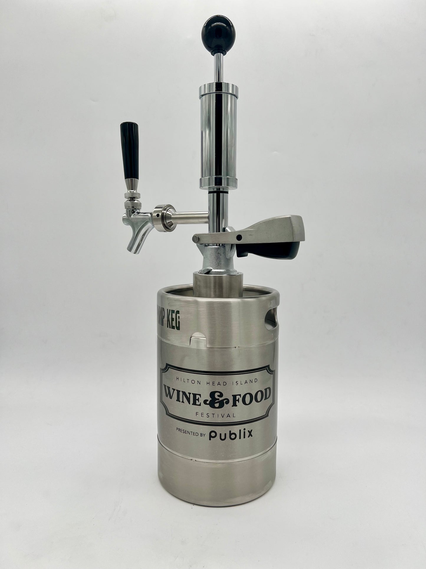 2L Custom logo Pump Keg with NON-adjustable flow tap dispenser. NO keg opener