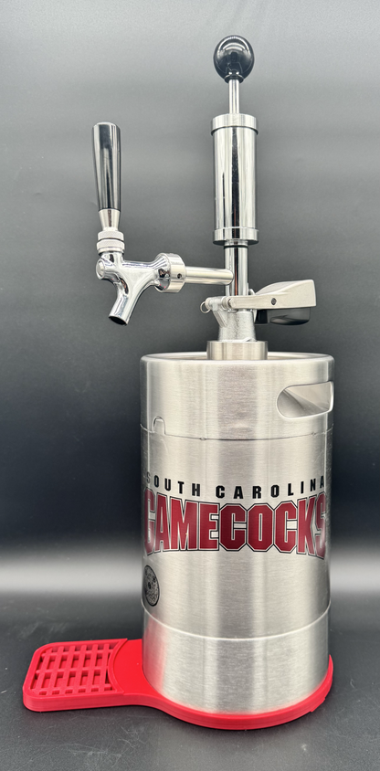 2L SILVER South Carolina Gamecocks Pump Keg with red or black drip tray
