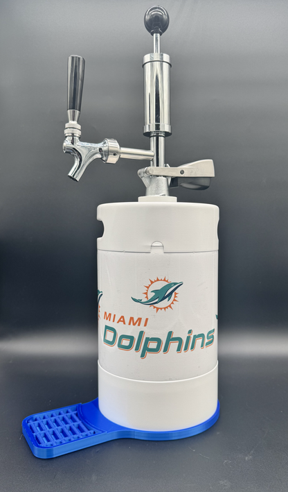 5L WHITE Miami Dolphins Pump Keg with drip tray (3 color options)