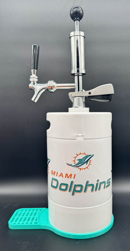 5L WHITE Miami Dolphins Pump Keg with drip tray (3 color options)