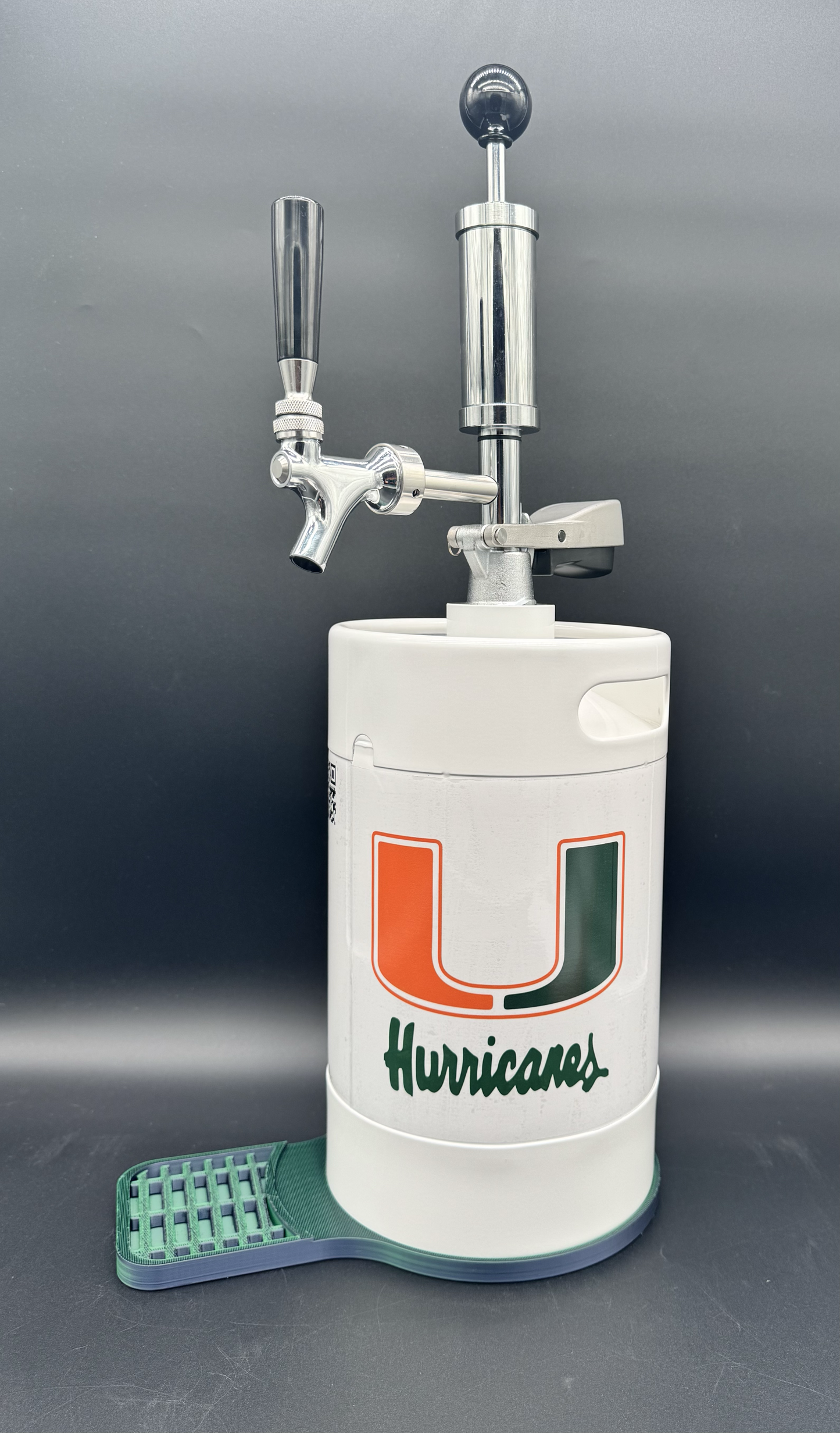 5L WHITE UM Miami Hurricanes Pump Keg with drip tray (3 color options)