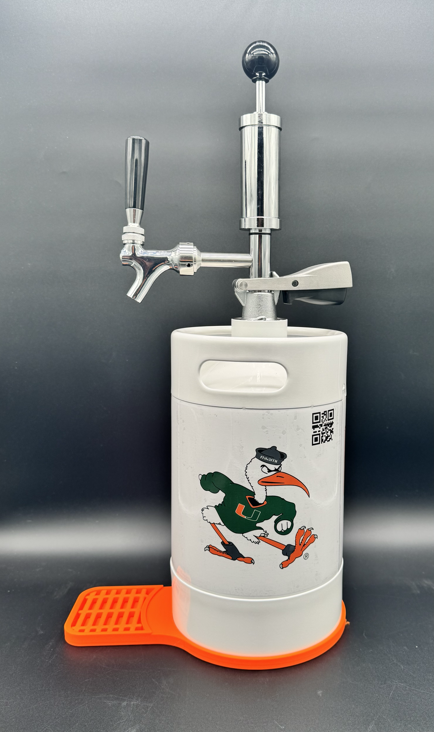 5L WHITE UM Miami Hurricanes Pump Keg with drip tray (3 color options)