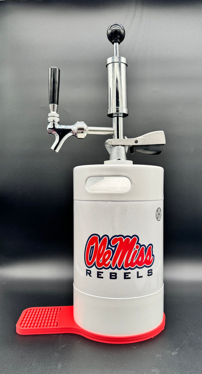 5L WHITE Ole Miss Pump Keg with drip tray (red, dark blue or white)