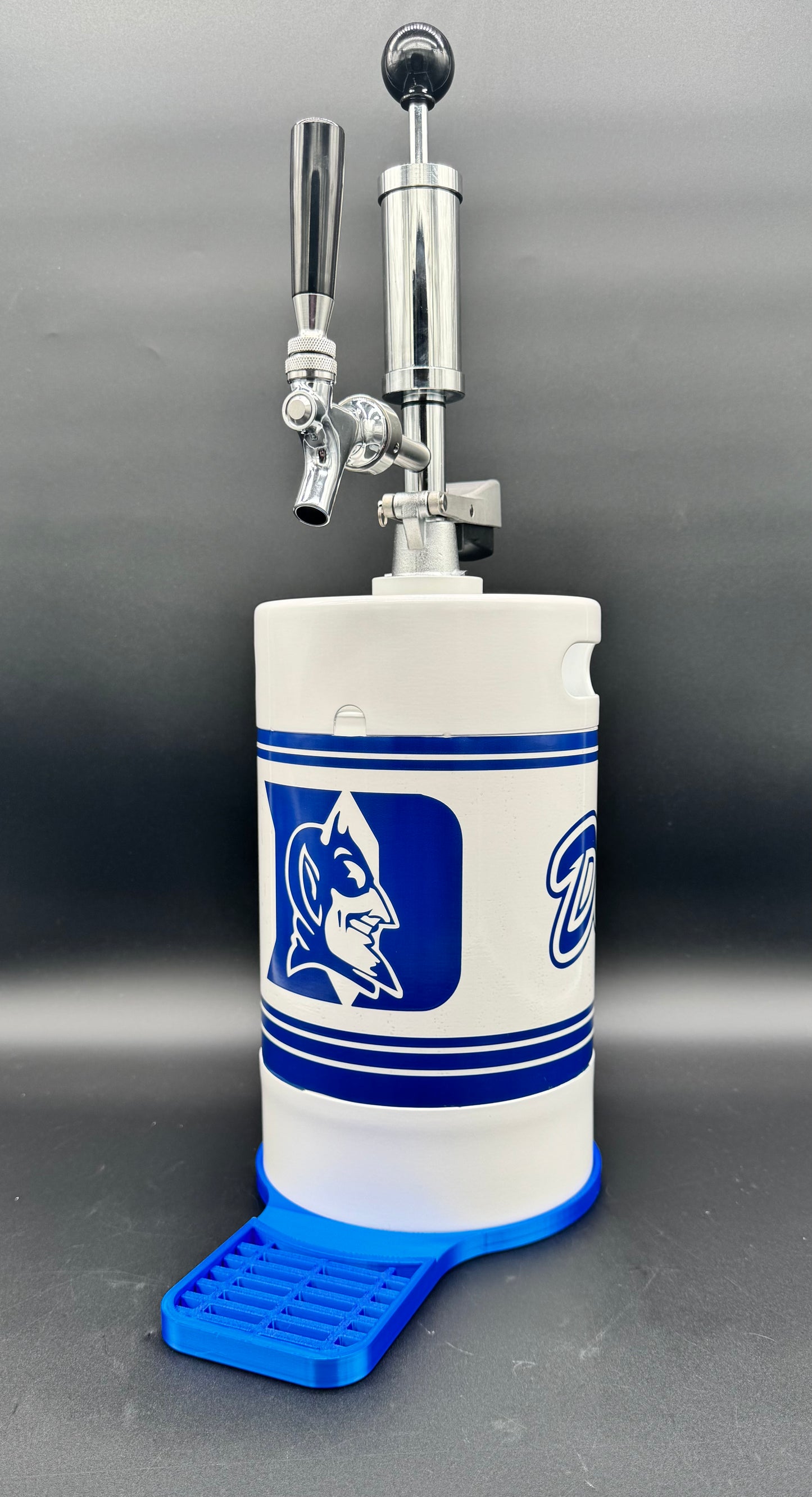5L WHITE Duke Pump Keg with blue drip tray