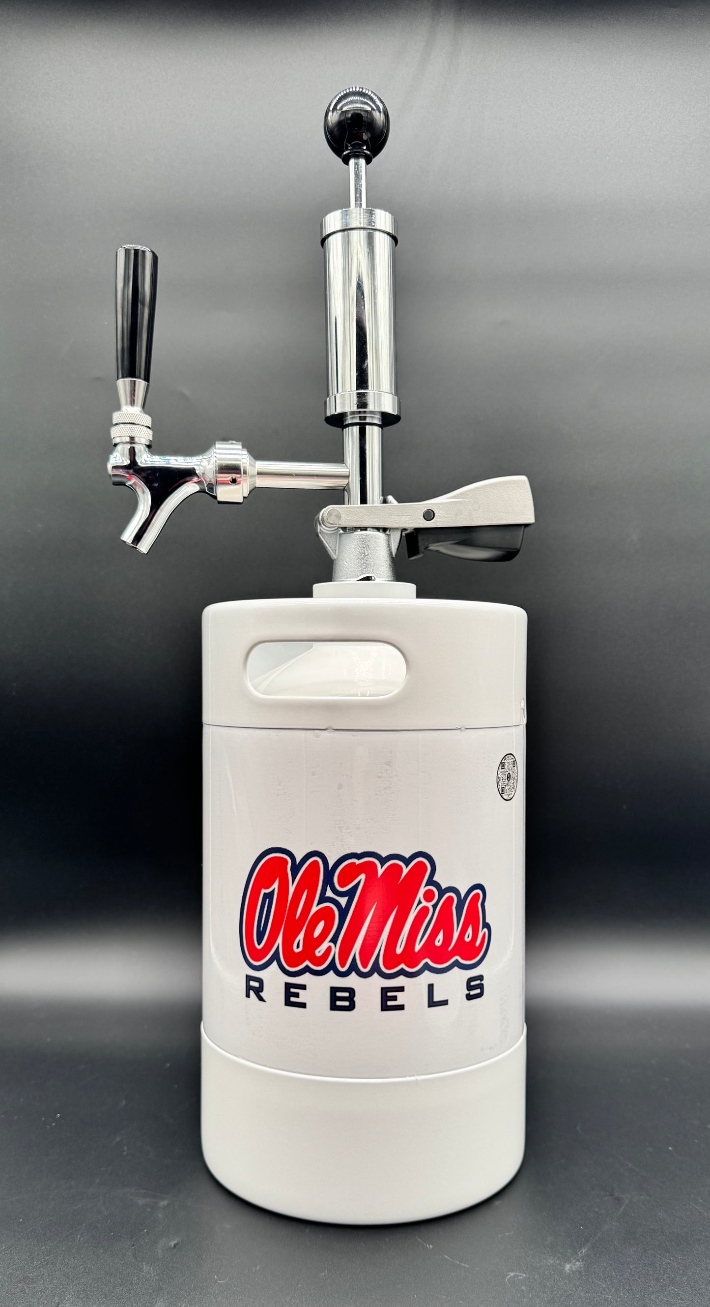 5L WHITE Ole Miss Pump Keg with drip tray (red, dark blue or white)