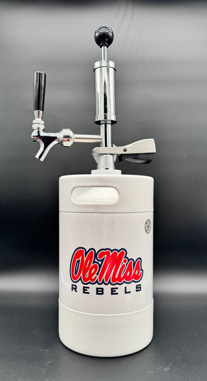 5L WHITE Ole Miss Pump Keg with drip tray (red, dark blue or white)