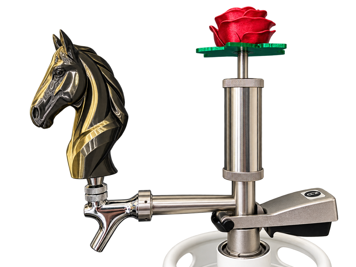 Black side of two-tone Horse Head Tap Handle for Pump Keg