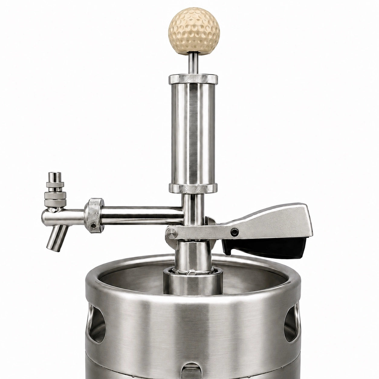 Pump Keg standard flow tap with sand  "trap' golf ball topper for cocktails, wine, mocktails & beverage dispensing.