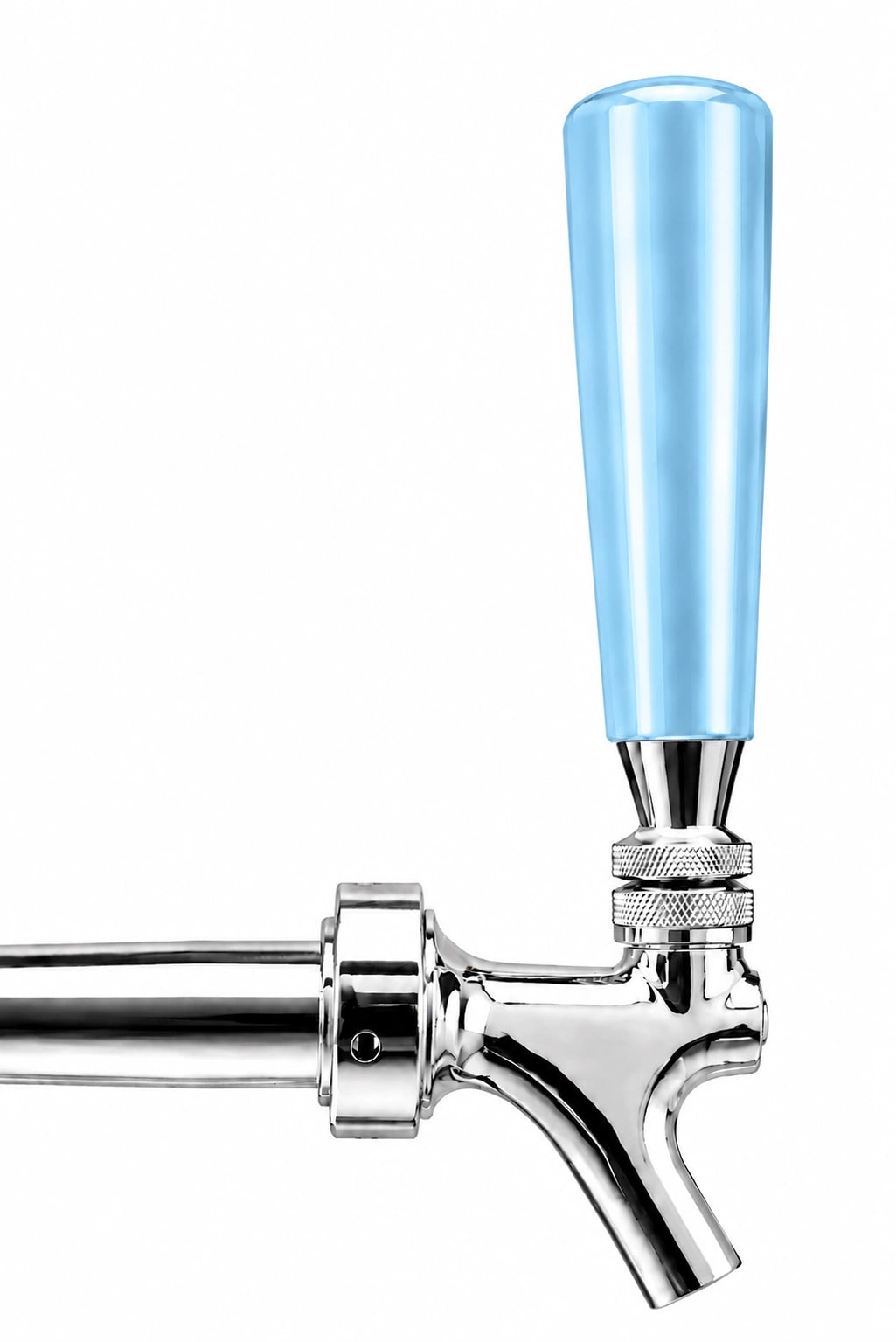 Pump Keg standard flow tap with baby blue tap dispenser for cocktails, wine, mocktails & beverage dispensing.