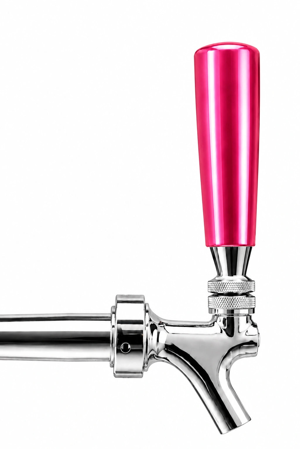 Pump Keg standard flow tap with pink tap dispenser for cocktails, wine, mocktails & beverage dispensing.