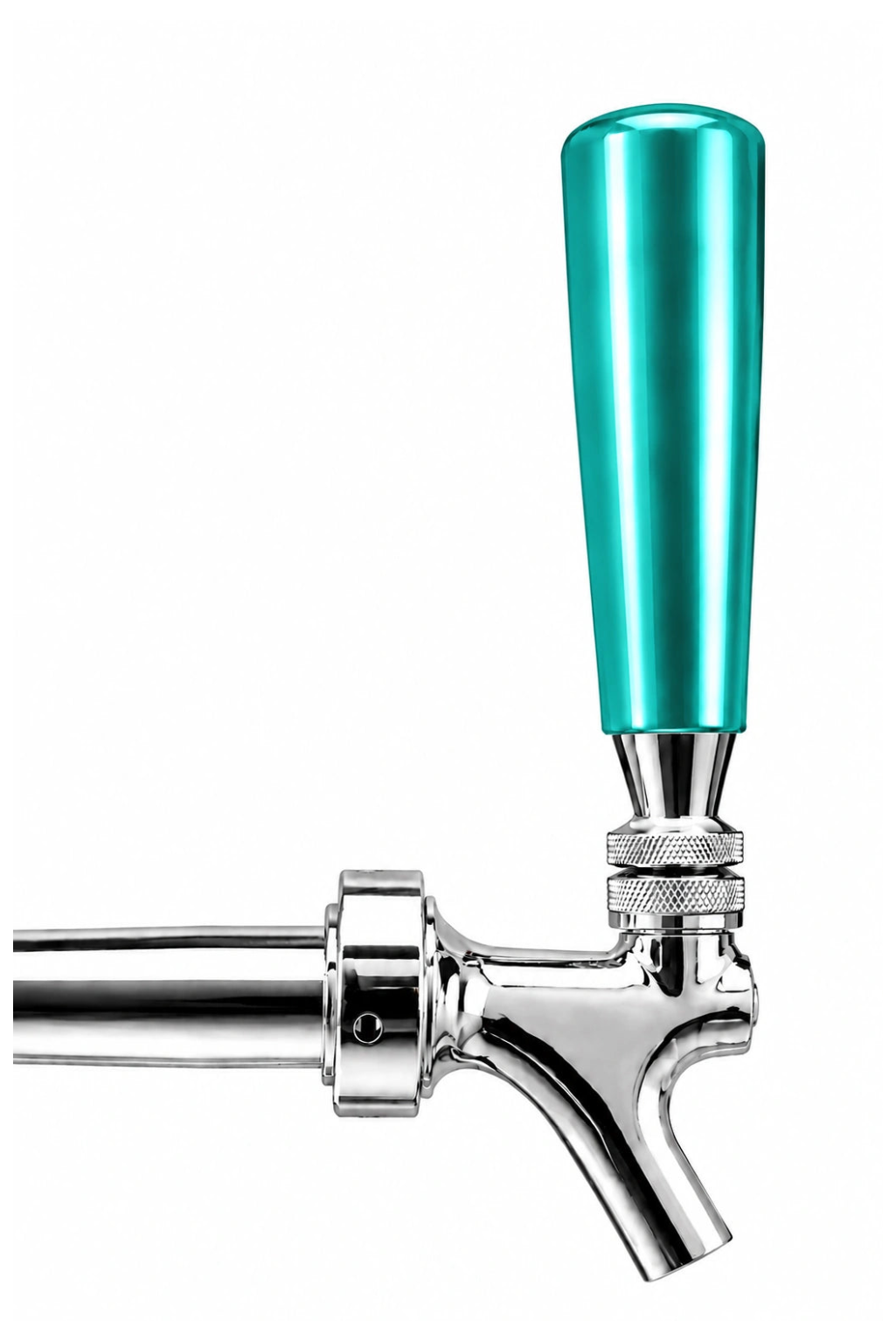 Pump Keg standard flow tap with teal tap dispenser for cocktails, wine, mocktails & beverage dispensing.